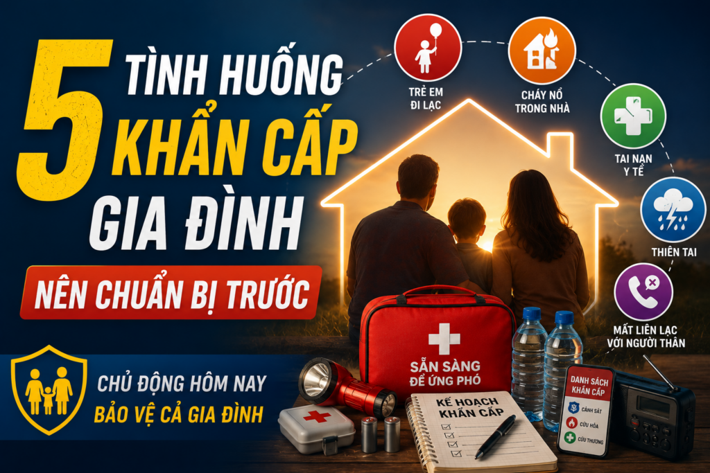 5 tình huống khẩn cấp gia đình cần chuẩn bị trước để bảo vệ người thân và ứng phó hiệu quả khi xảy ra sự cố.
