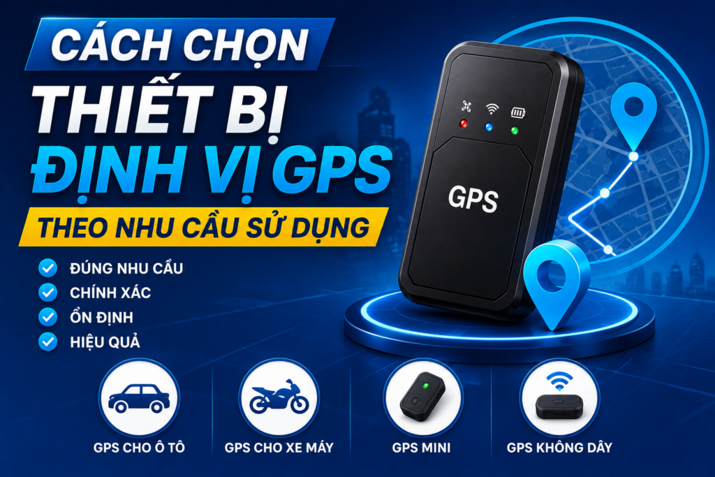 Cách chọn thiết bị định vị GPS theo nhu cầu sử dụng với GPS cho ô tô, GPS cho xe máy, GPS mini và GPS không dây giúp quản lý phương tiện hiệu quả.
