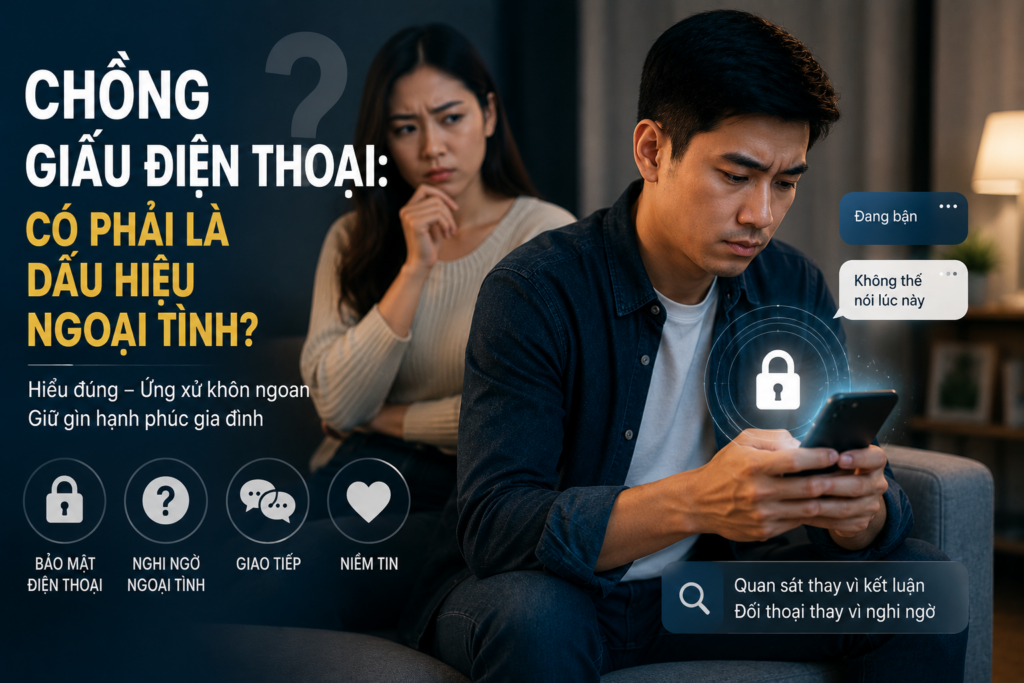 Chồng giấu điện thoại có phải là dấu hiệu ngoại tình? Hình minh họa về sự thay đổi trong cách sử dụng điện thoại và giao tiếp trong hôn nhân.