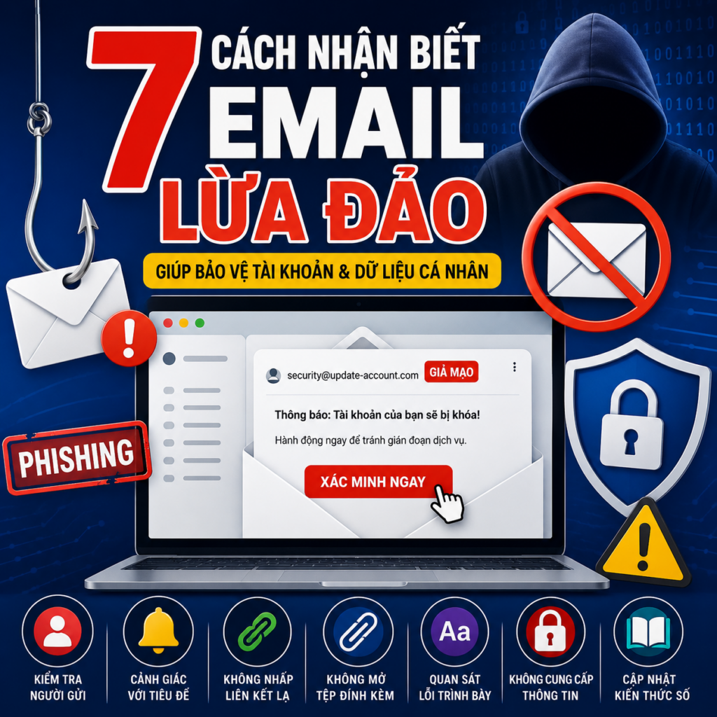 Email lừa đảo (phishing) là hình thức lừa đảo trực tuyến cần nhận biết để bảo mật thông tin và bảo vệ tài khoản.