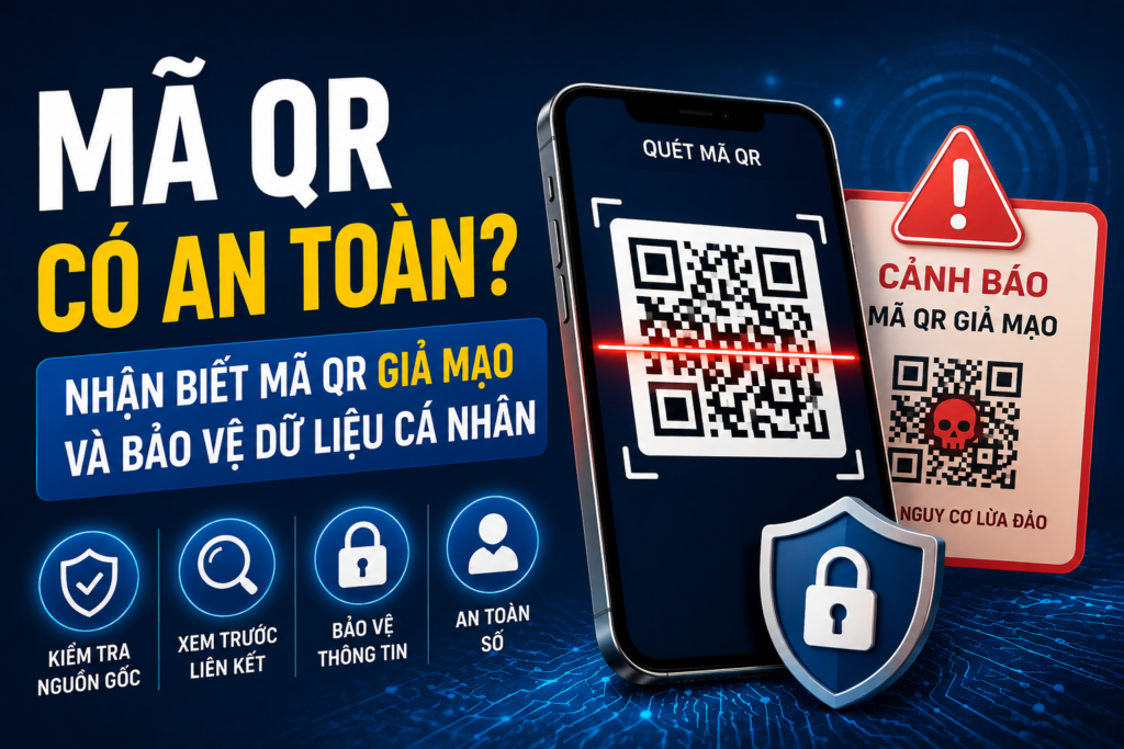 Mã QR và mã QR giả mạo có thể ảnh hưởng đến bảo vệ thông tin cá nhân; hãy quét mã QR an toàn, nâng cao an toàn số và kiến thức số.