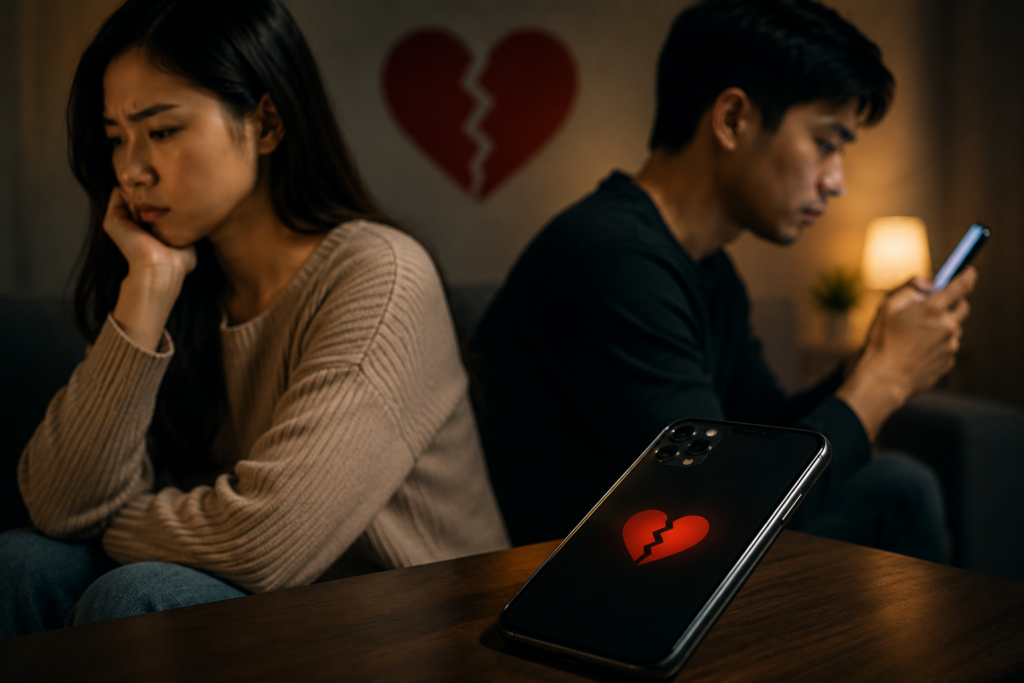 Ngoại tình qua điện thoại với những thay đổi bất thường trong cách sử dụng điện thoại của người bạn đời.