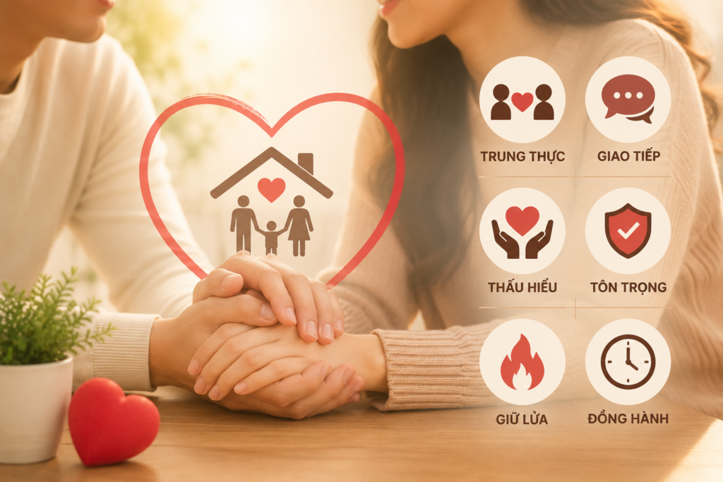 Niềm tin vợ chồng là nền tảng giúp xây dựng hôn nhân bền vững và hạnh phúc gia đình lâu dài.