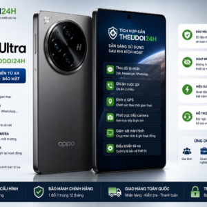 OPPO Find X9 Ultra tích hợp TheoDoi24h hỗ trợ theo dõi GPS, cuộc gọi, tin nhắn và điều khiển thiết bị từ xa.